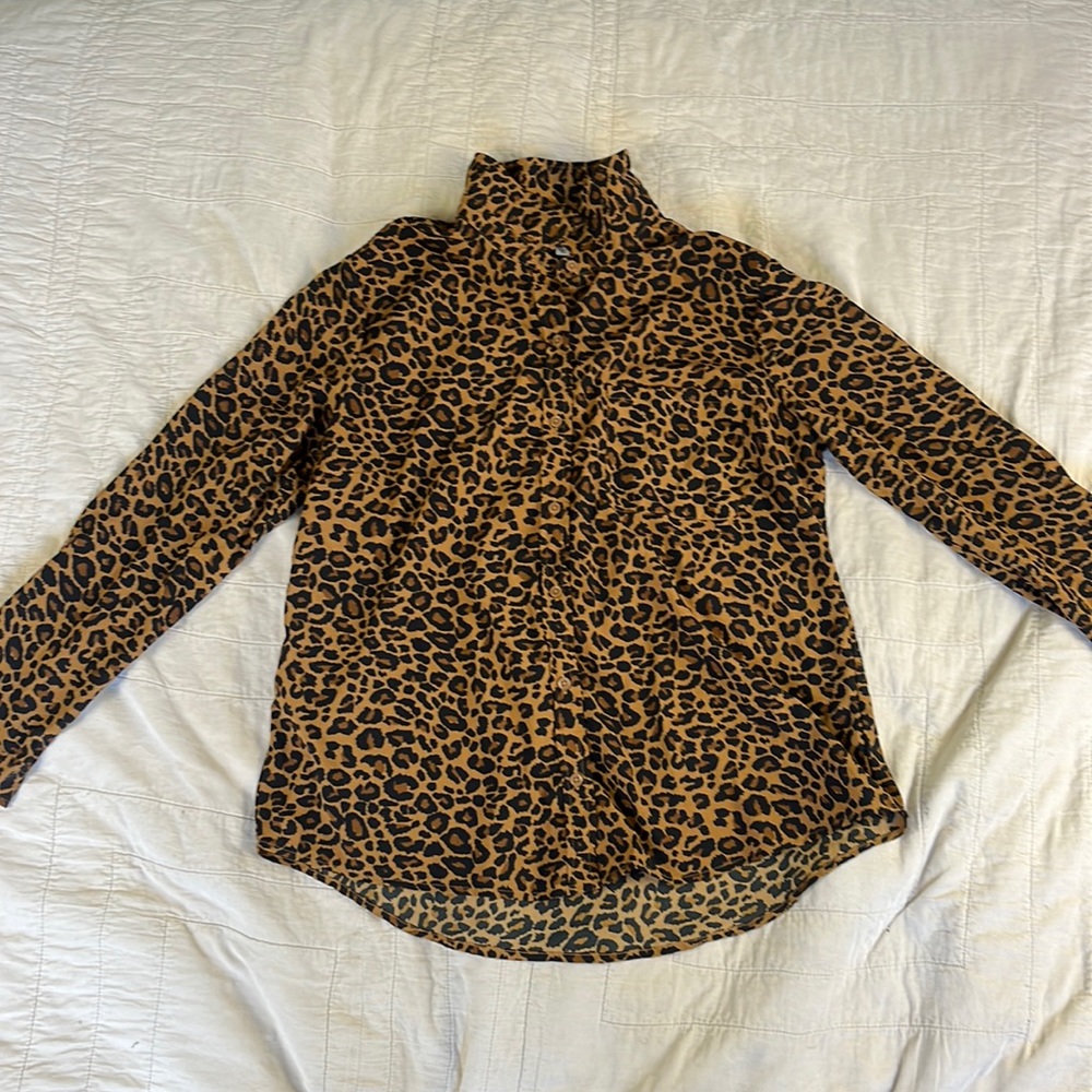 Leopard button down